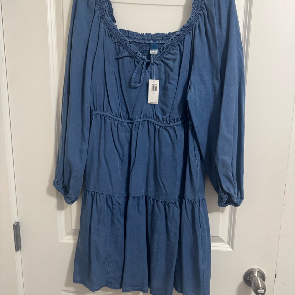 Old Navy Denim Blue Top with Tie Detail